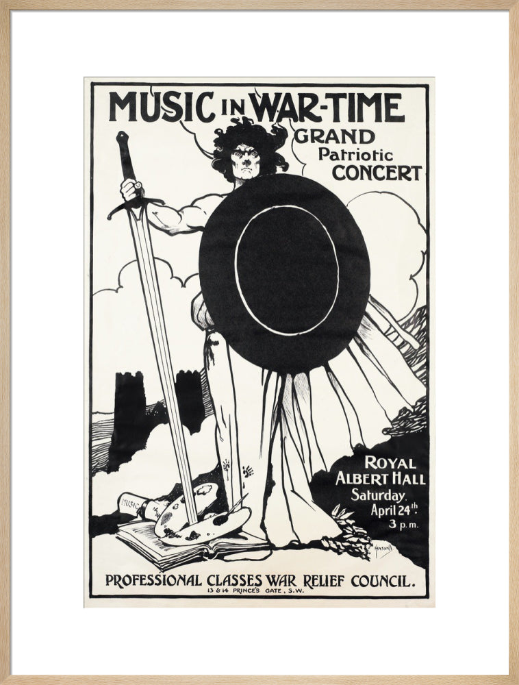 Grand Patriotic Concert, in aid of the Professional Classes War Relief Council and Recruiting Art Print