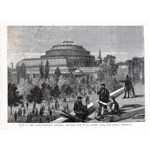 Exterior of the Royal Albert Hall from the Royal Horticultural Society gardens 1870s - Royal Albert Hall