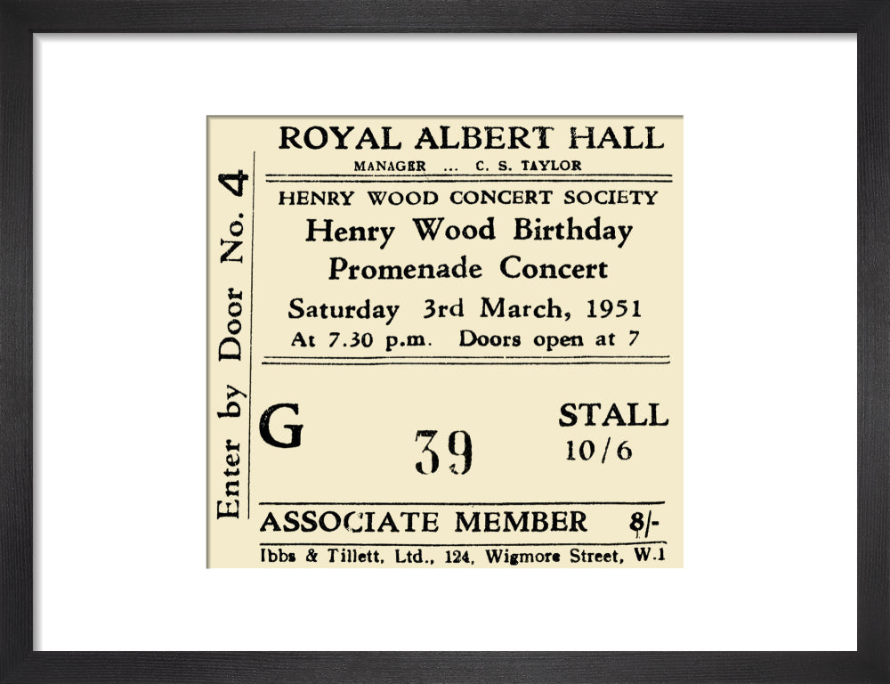 Henry Wood Birthday Promenade Concert Art Print