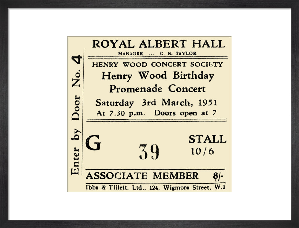 Henry Wood Birthday Promenade Concert Art Print
