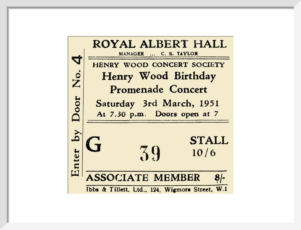 Henry Wood Birthday Promenade Concert Art Print