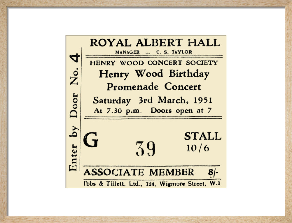 Henry Wood Birthday Promenade Concert Art Print