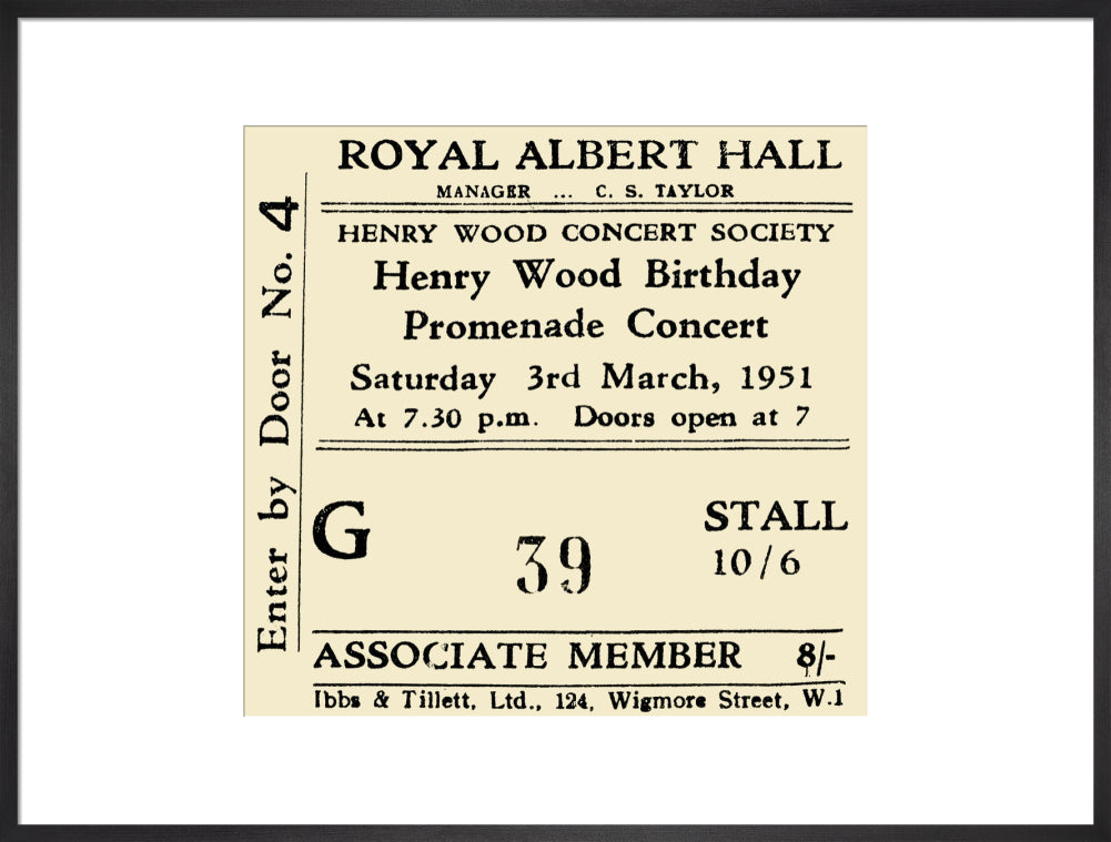 Henry Wood Birthday Promenade Concert Art Print