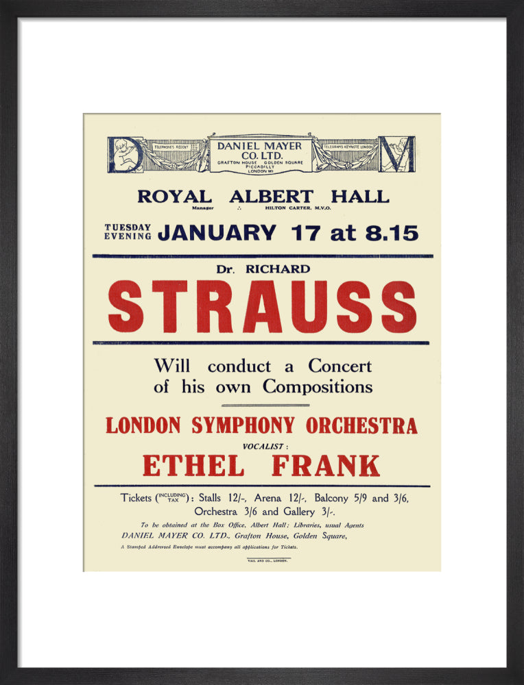 Dr. Richard Strauss Concert Art Print