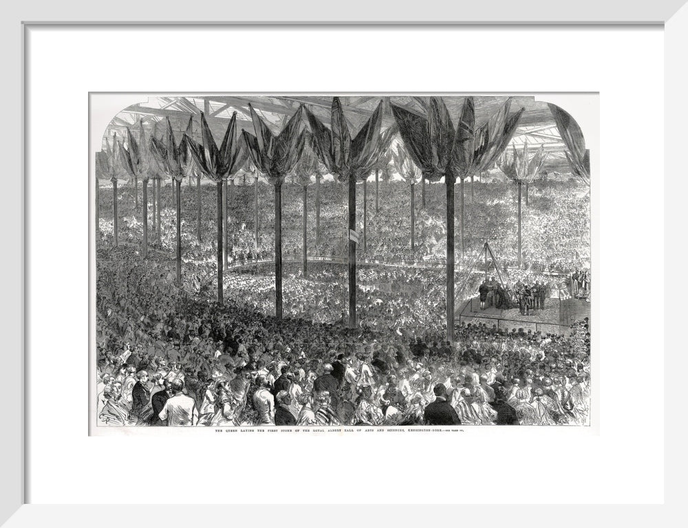 Queen Victoria laying the Hall's Foundation Stone Art Print