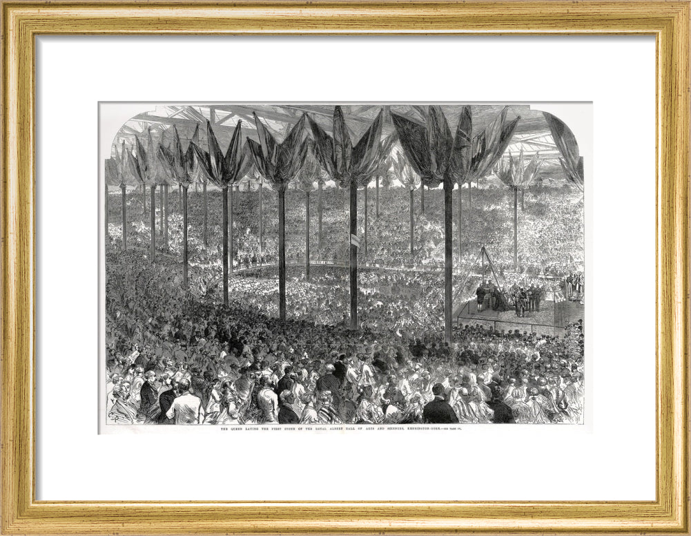 Queen Victoria laying the Hall's Foundation Stone Art Print