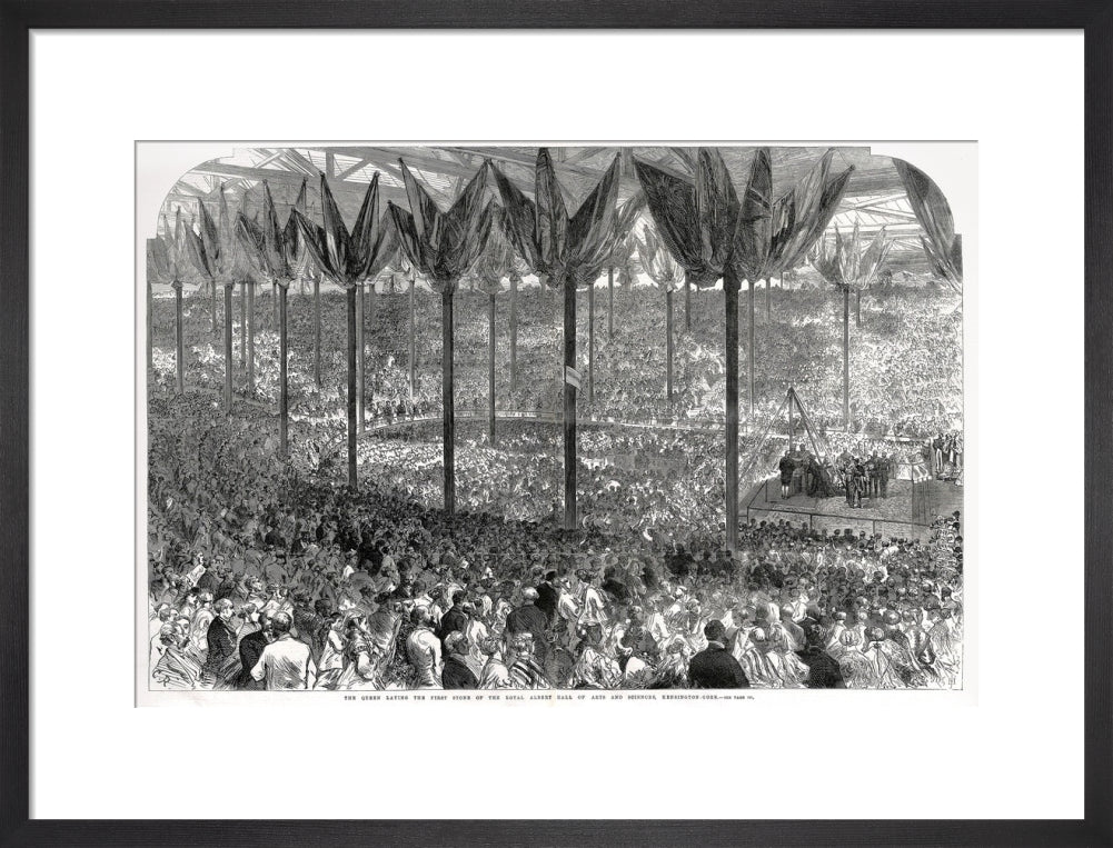 Queen Victoria laying the Hall's Foundation Stone Art Print