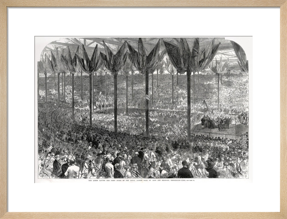 Queen Victoria laying the Hall's Foundation Stone Art Print