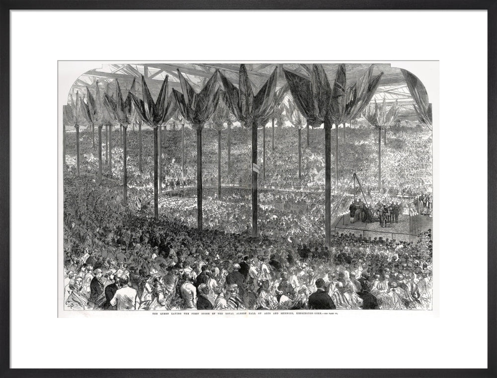Queen Victoria laying the Hall's Foundation Stone Art Print