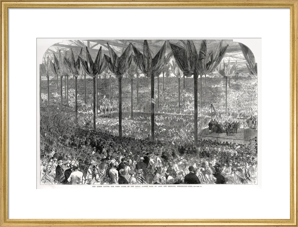 Queen Victoria laying the Hall's Foundation Stone Art Print