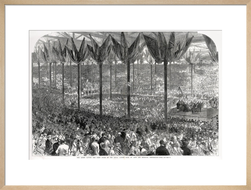 Queen Victoria laying the Hall's Foundation Stone Art Print