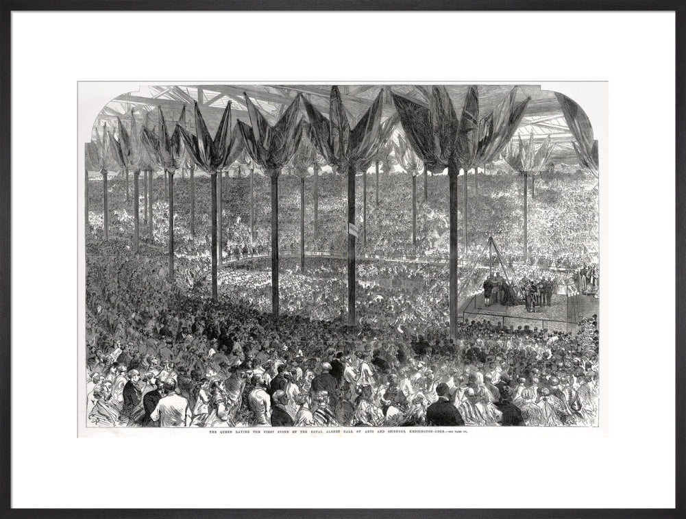 Queen Victoria laying the Hall's Foundation Stone Art Print
