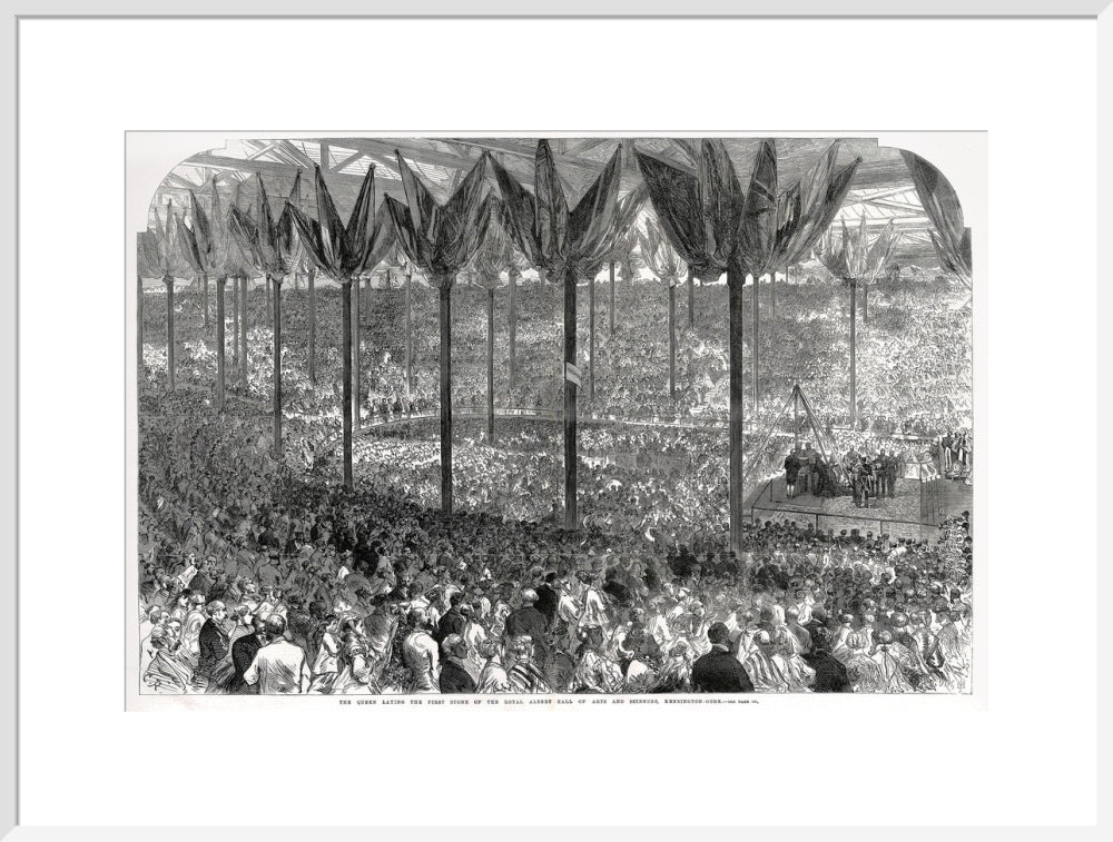 Queen Victoria laying the Hall's Foundation Stone Art Print