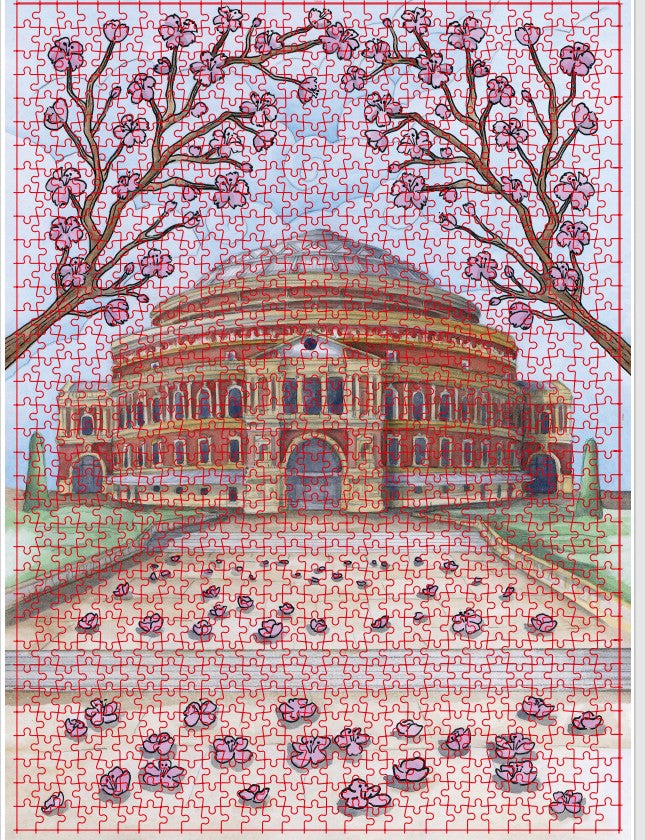 Blossoms Outside the Hall 1000 Piece Jigsaw