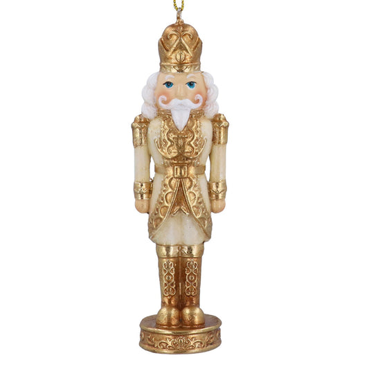Cream & Champagne Gold Resin Nutcracker