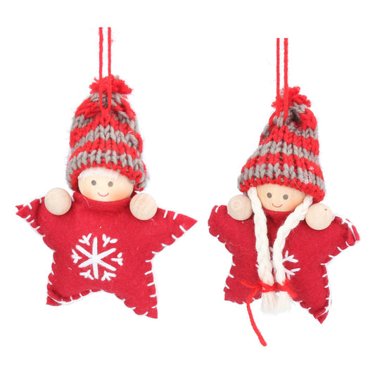 Red Fabric Boy/Girl Mini Star Decoration