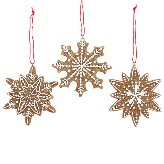 Resin Gingerbread Snowflake Decoration