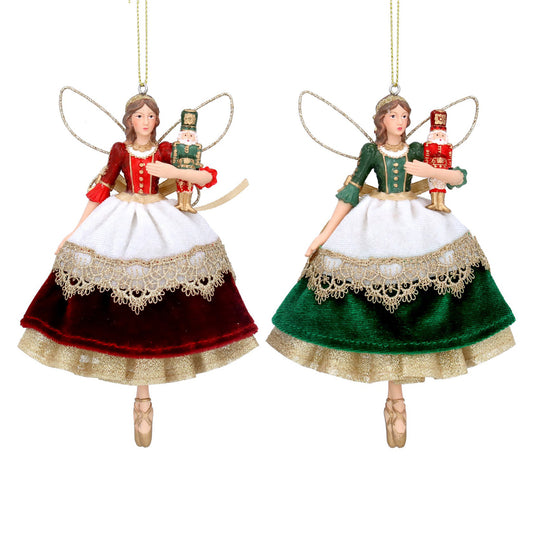 Red/Green Nutcracker Resin Fairy