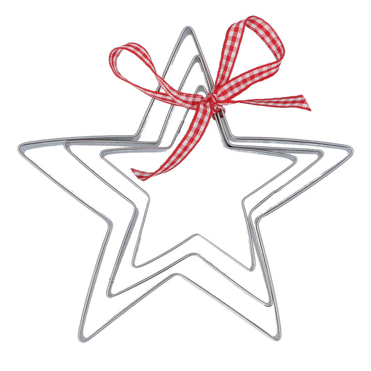 Set of 3  Metal Star Cookie Cutters