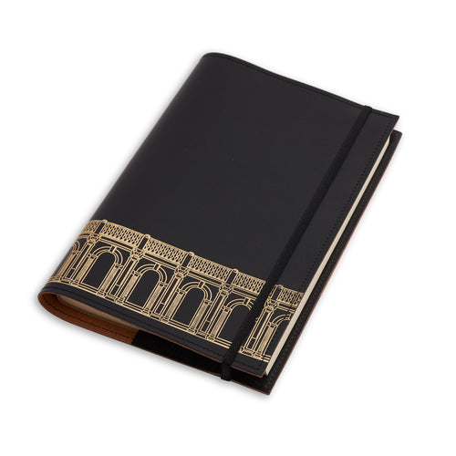 Archway Design Recycled Leather Refillable Journal Black