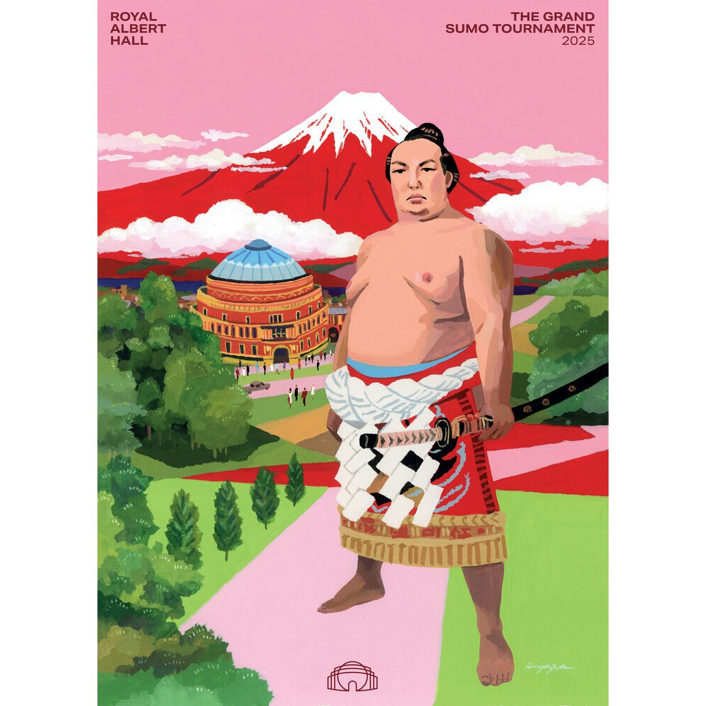 The Grand Sumo Illustrated Poster by Hiroyuki Izutsu