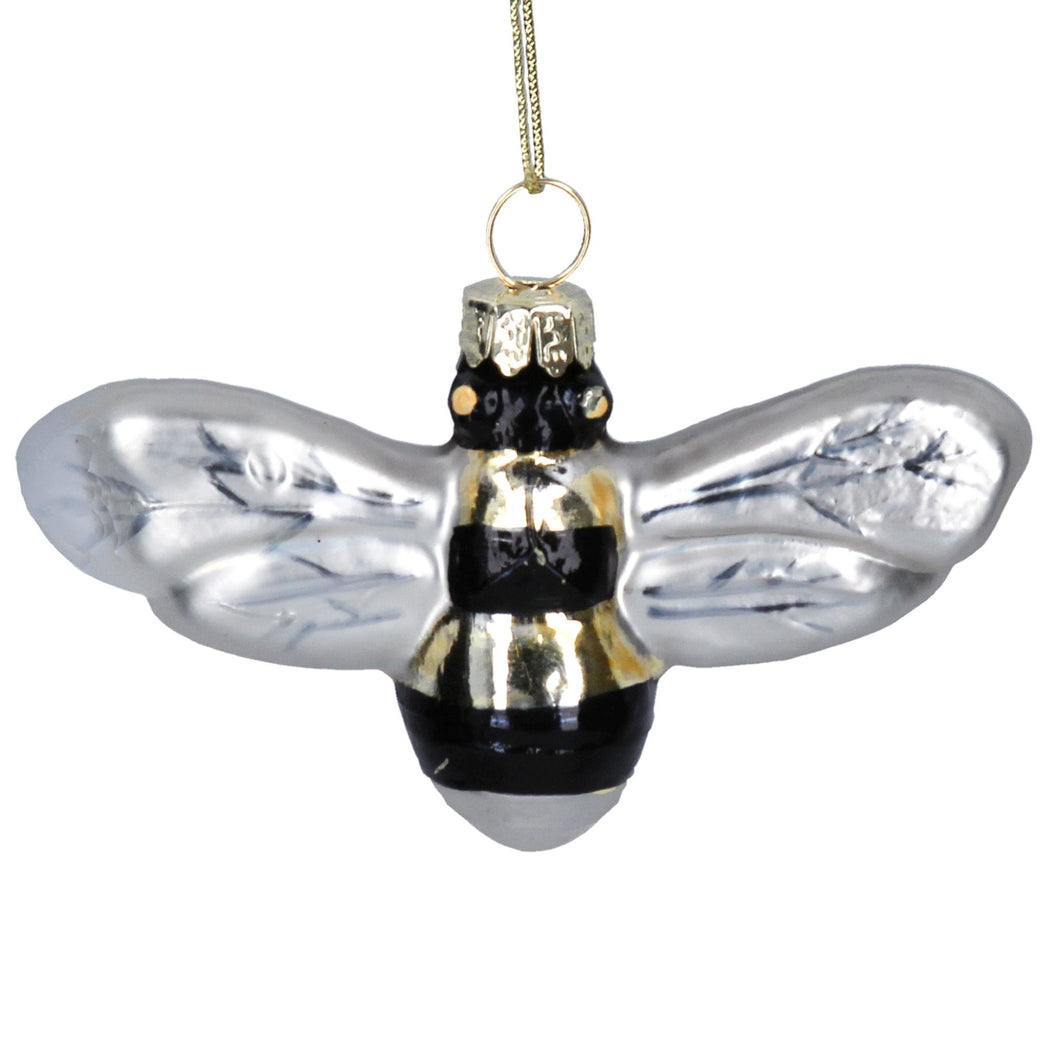Bumble Bee Painted Glass Decoration