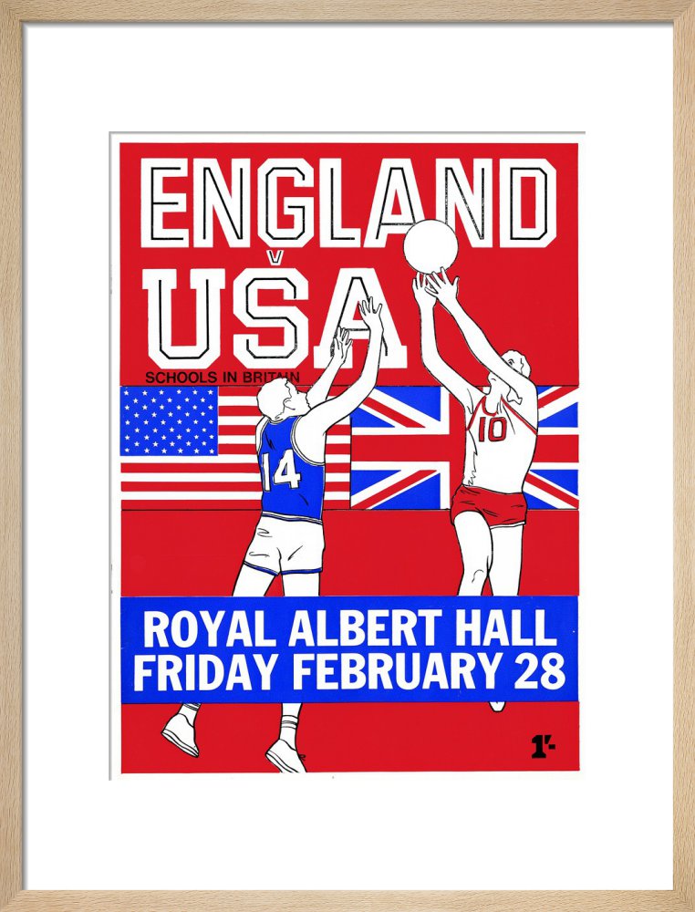 Programme for English Schools Basketball Tournament - England v. USA, 28 February 1969 - Royal Albert Hall