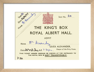 Ticket from a concert featuring Pouishnoff, George Weldon and the London Philharmonic Orchestra, 20 October 1957 - Royal Albert Hall