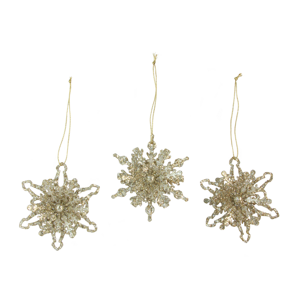 Gold Glitter Tin Snowflake Decoration - Royal Albert Hall