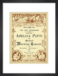 Programme from The Last Appearance in London of Adelina Patti - Grand Morning Concert, 1 December 1906 - Royal Albert Hall