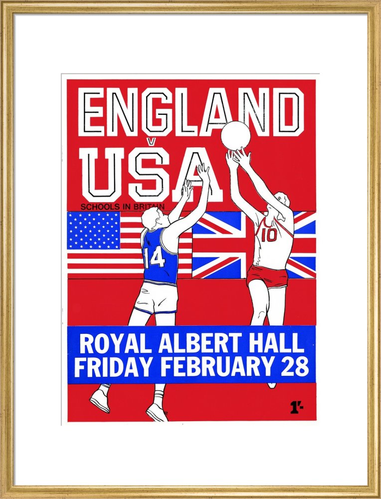 Programme for English Schools Basketball Tournament - England v. USA, 28 February 1969 - Royal Albert Hall