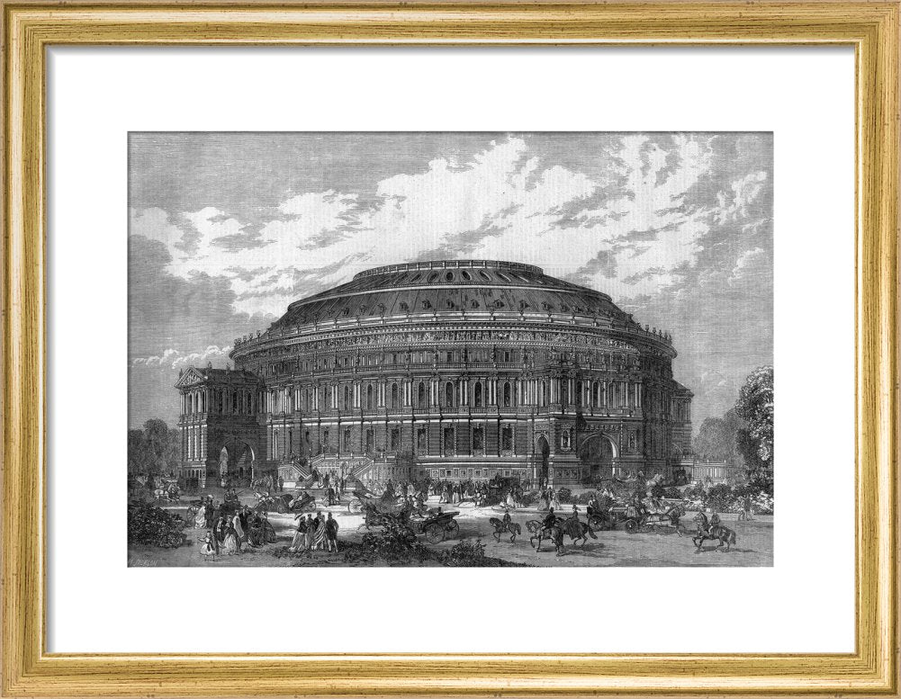 Construction illustration of the Royal Albert Hall in black and white. - Royal Albert Hall