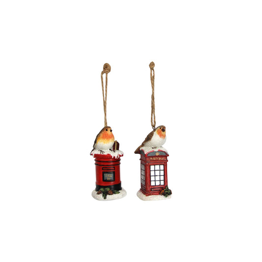 Robin on Letter or Telephone Box Decoration