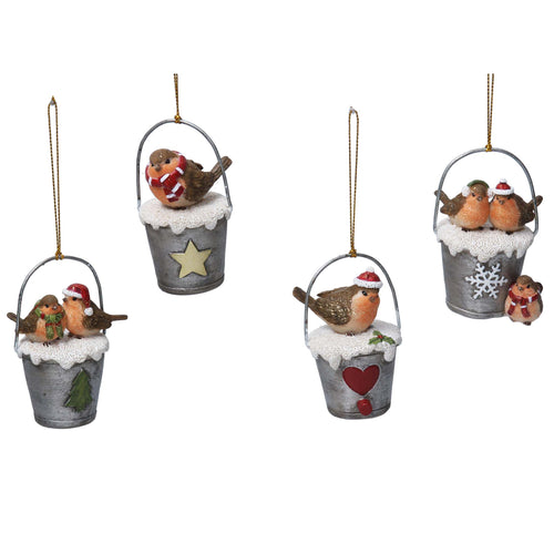 Resin Robin in Tin Bucket