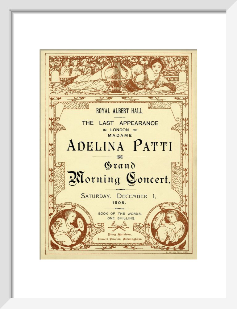 Programme from The Last Appearance in London of Adelina Patti - Grand Morning Concert, 1 December 1906 - Royal Albert Hall