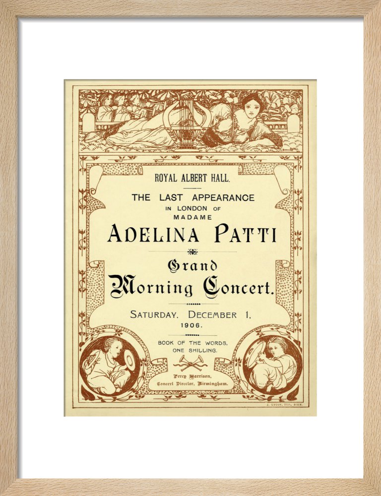 Programme from The Last Appearance in London of Adelina Patti - Grand Morning Concert, 1 December 1906 - Royal Albert Hall