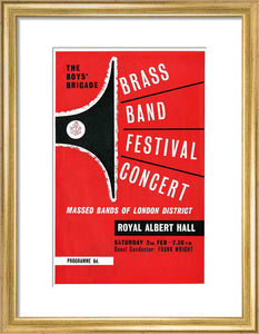 Programme for Boys' Brigade Brass Band Festival Concert, 2 February 1963 - Royal Albert Hall