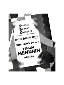 Programme for Special Sunday Concerts (1931-1932 Season) - Yehudi Menuhin, 29 November 1931 - Royal Albert Hall