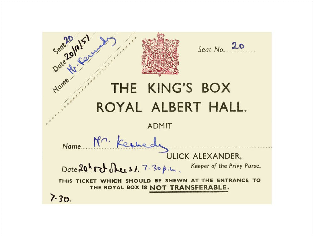 Ticket from a concert featuring Pouishnoff, George Weldon and the London Philharmonic Orchestra, 20 October 1957 - Royal Albert Hall