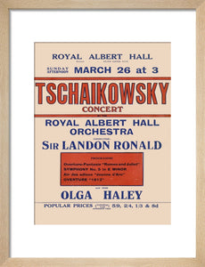 Handbill from Special Sunday Concerts (1921-1922 Season) - Tschaikowsky Concert by the Royal Albert Hall Orchestra and Miss Olga Haley, 26 March 1922 - Royal Albert Hall