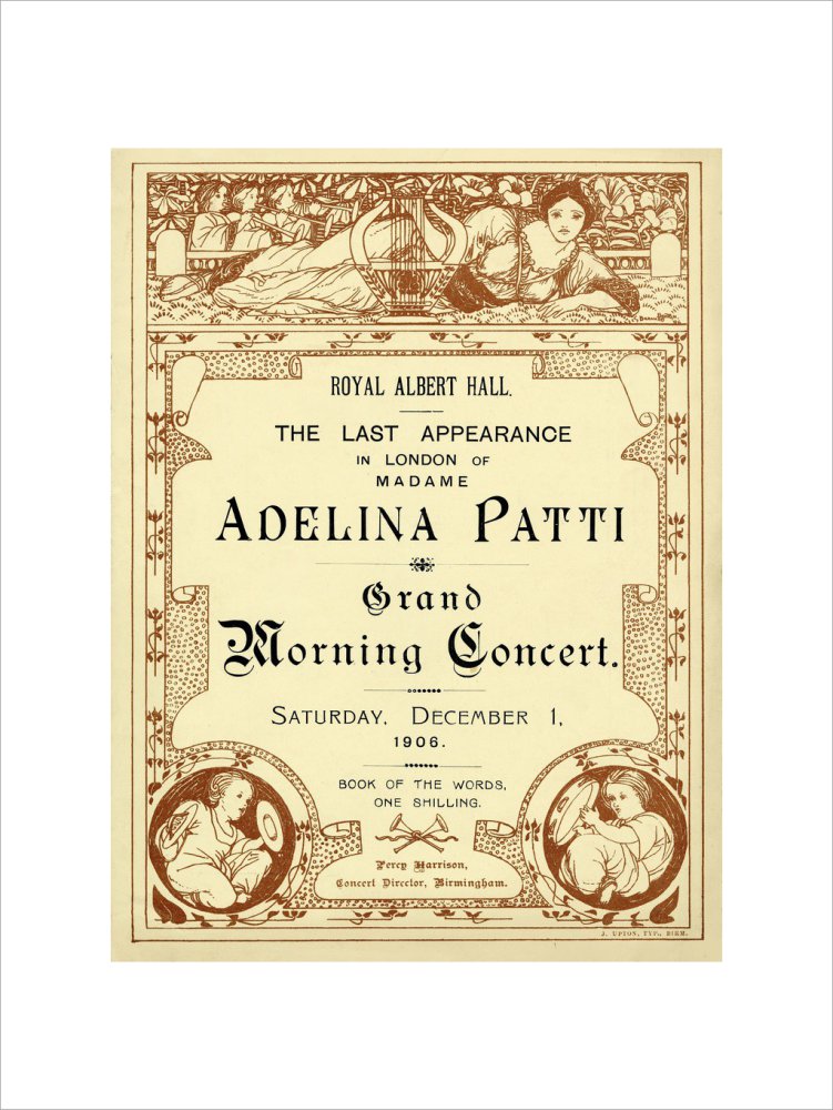 Programme from The Last Appearance in London of Adelina Patti - Grand Morning Concert, 1 December 1906 - Royal Albert Hall