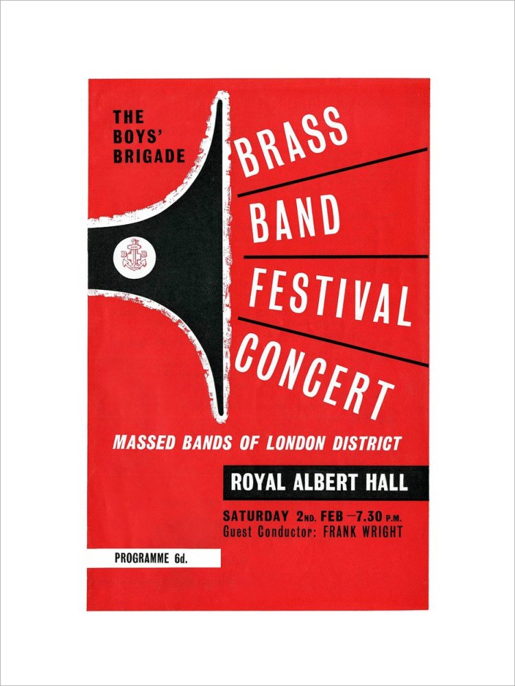 Programme for Boys' Brigade Brass Band Festival Concert, 2 February 1963 - Royal Albert Hall