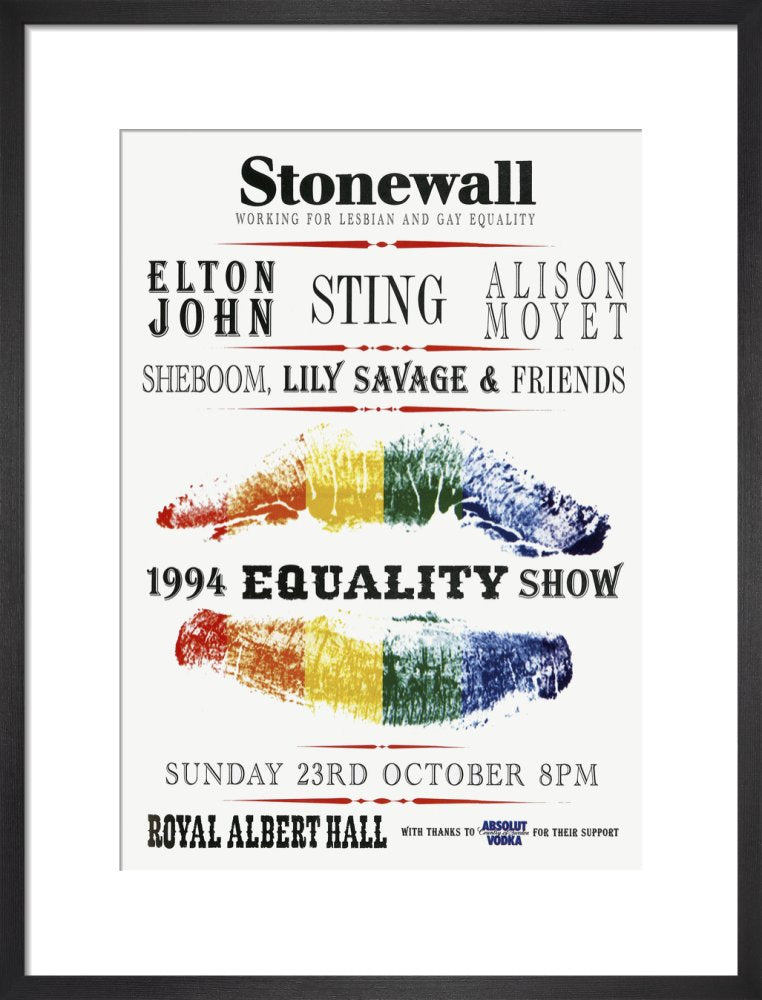 Handbill from Stonewall - 1994 Equality Show, 23 October 1994 - Royal Albert Hall