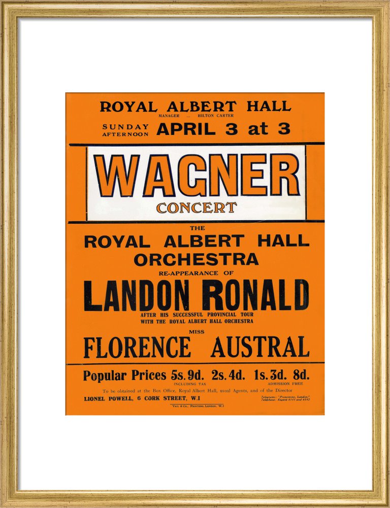 Handbill for Special Sunday Concerts (1920-1921 Season) - Wagner Concert, 3 April 1921 - Royal Albert Hall