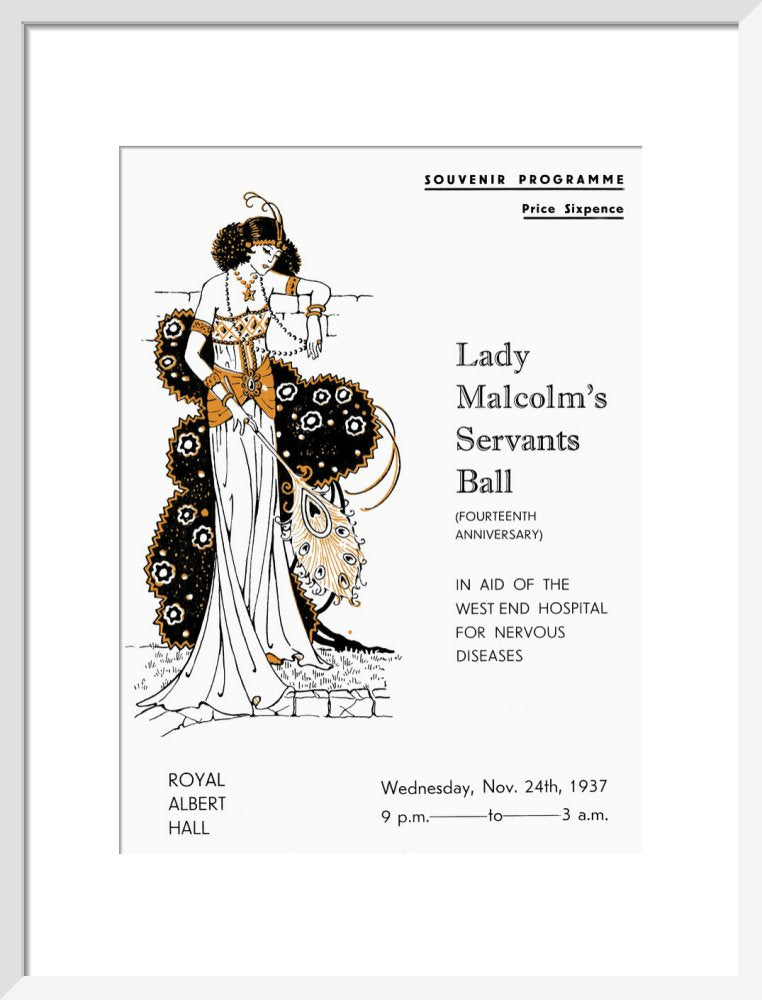 Programme for Lady Malcolm's Servants' Ball (Fourteenth Anniversary), in aid of The West End Hospital for Nervous Diseases, 24 November 1937 - Royal Albert Hall