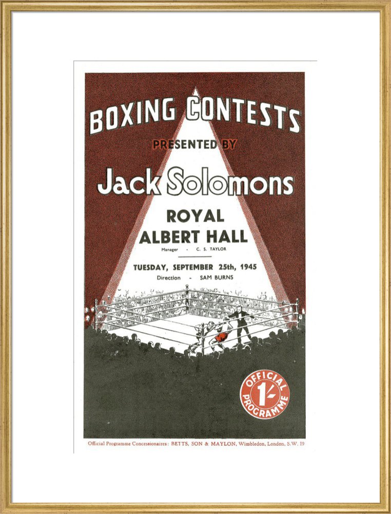 Programme for Boxing Contests, 25 September 1945 - Royal Albert Hall