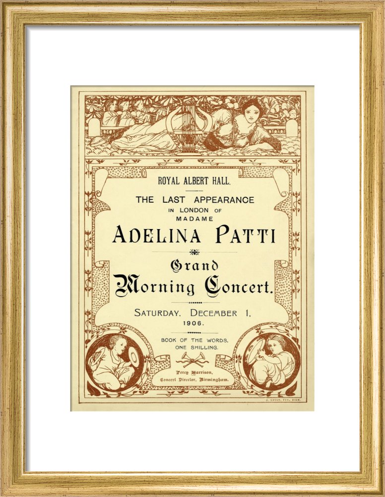 Programme from The Last Appearance in London of Adelina Patti - Grand Morning Concert, 1 December 1906 - Royal Albert Hall