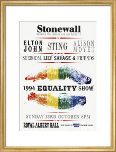 Handbill from Stonewall - 1994 Equality Show, 23 October 1994 - Royal Albert Hall