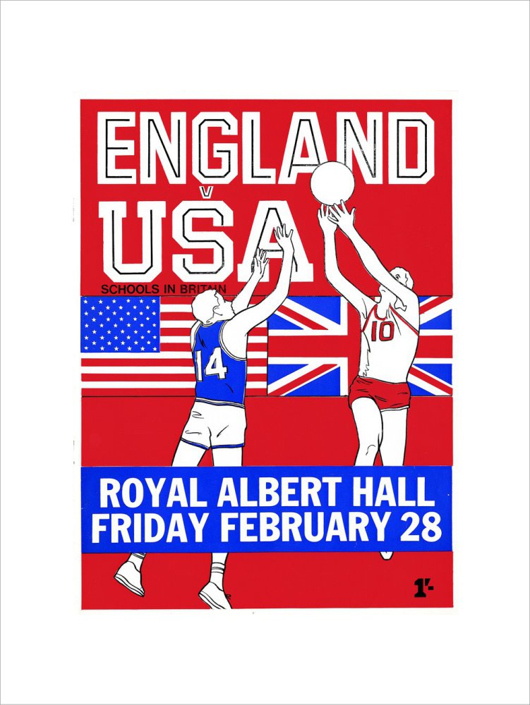 Programme for English Schools Basketball Tournament - England v. USA, 28 February 1969 - Royal Albert Hall