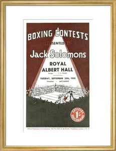 Programme for Boxing Contests, 25 September 1945 - Royal Albert Hall